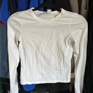 H&M White Long Sleeve Top